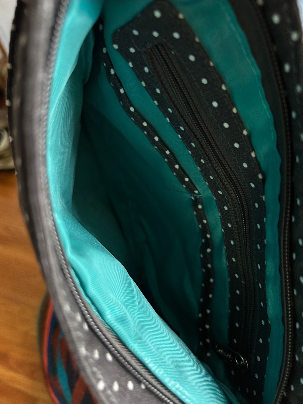 thirty-one Black with White Polka Dot Crossbody Bag - Picture 2 of 3